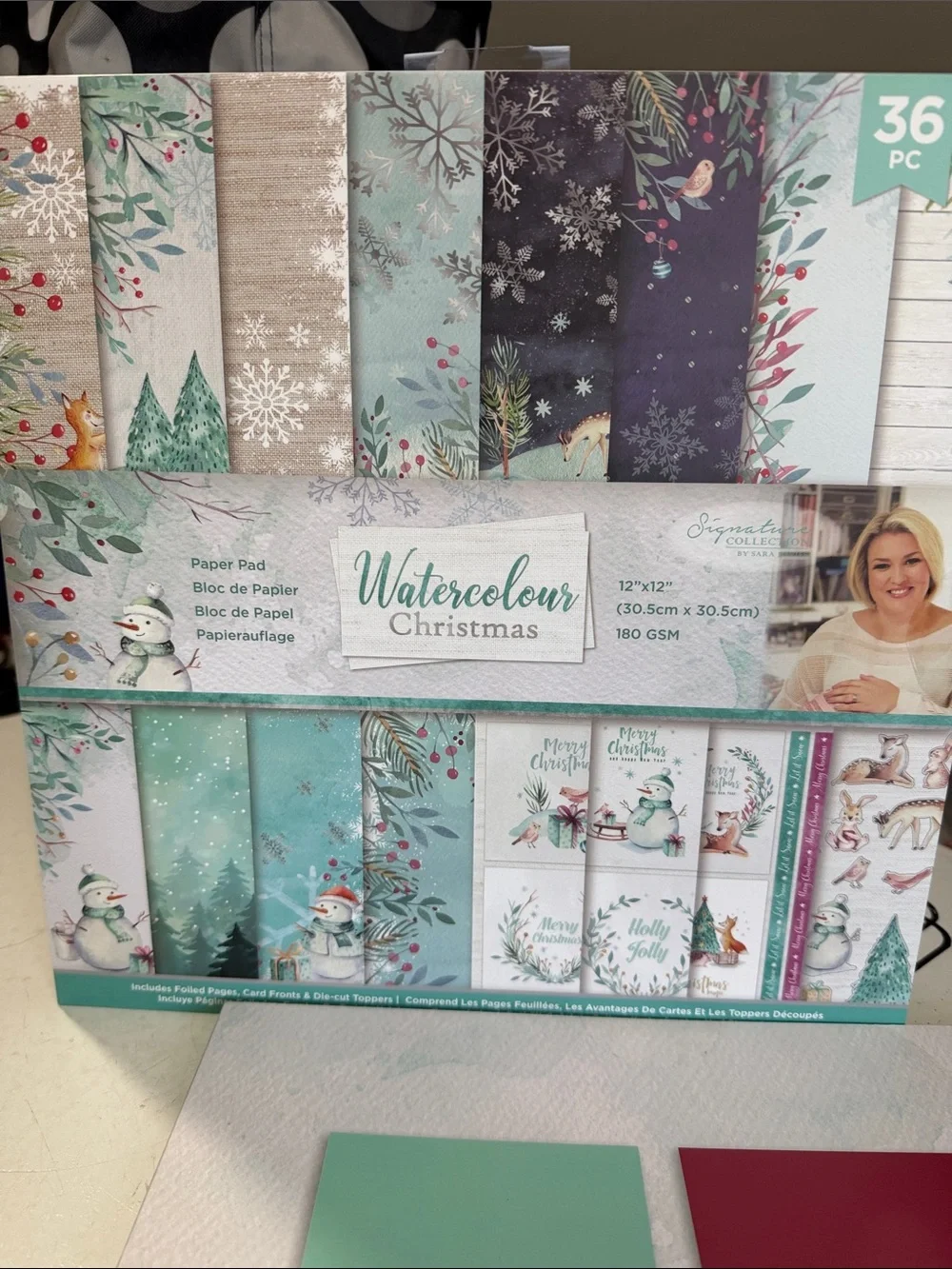 Crafters Companion Watercolour Christmas Paper Pad and Luxury Pearl Card Pack